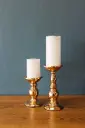 Gold Pillar Candle Holders