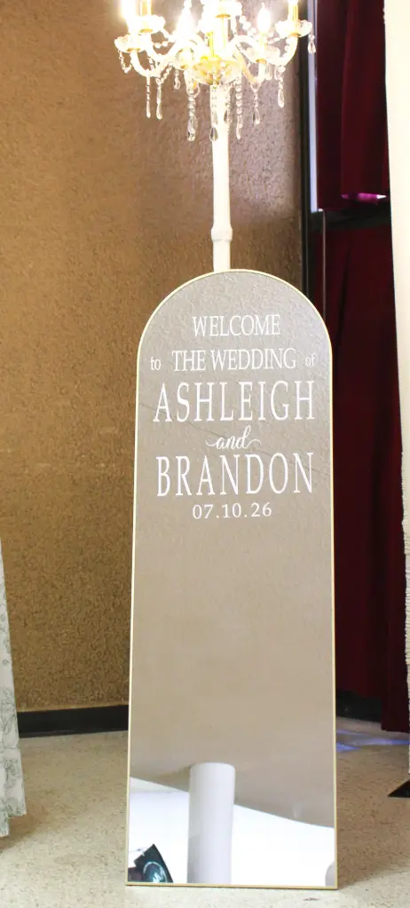 Metal Arch Floor Easel Mirror 21in x 64in 