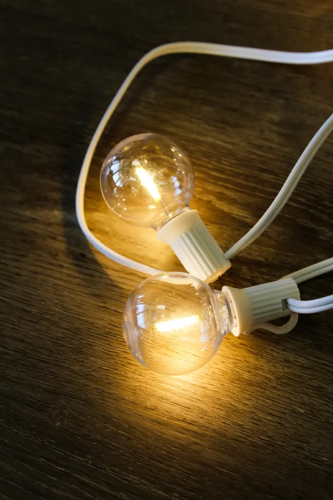 White Bistro Lights 27 feet