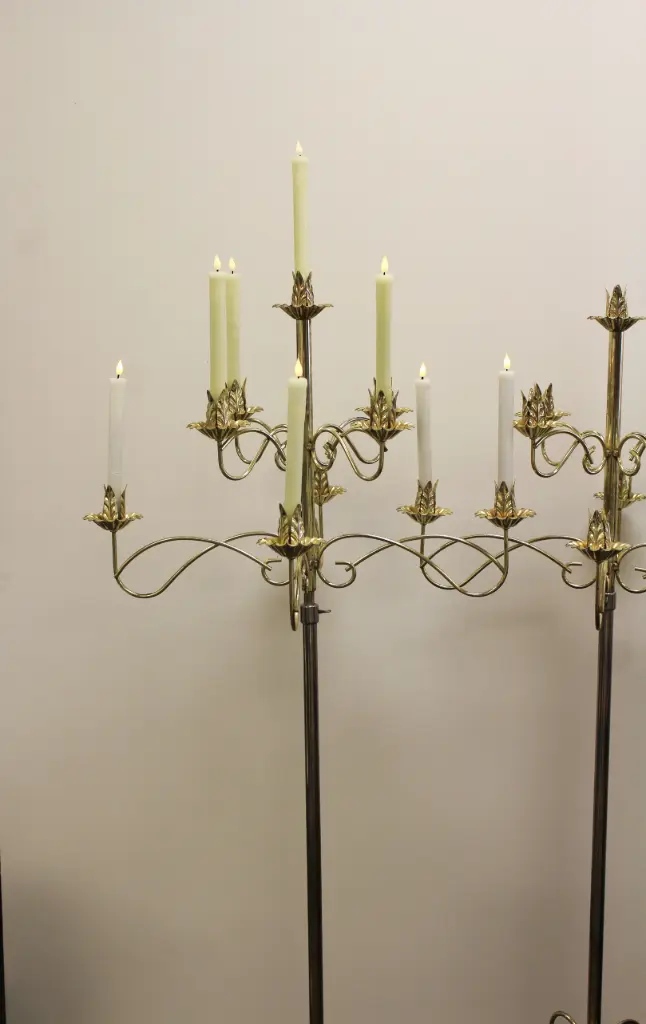 Tall Gold Floor Candelabra
