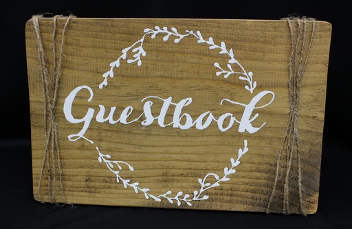 Sign: Guest book,  Wood,  Size 9x14" #27