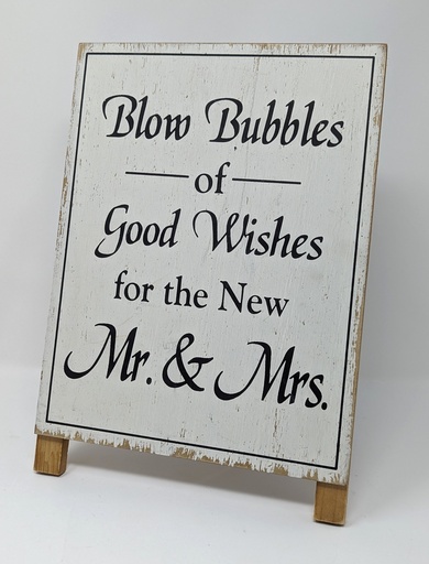Sign: Blow Bubbles,  White/Black #41