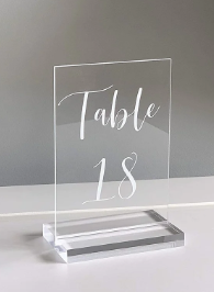 [TBDECOR-TB#-ACRYLIC-CLR-40] Acrylic Table Numbers