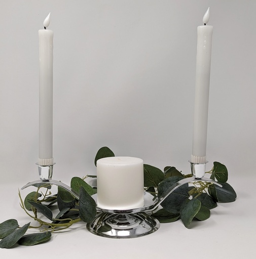 [CANHOL-UNITY-METAL-SILV] Unity Candle Holder