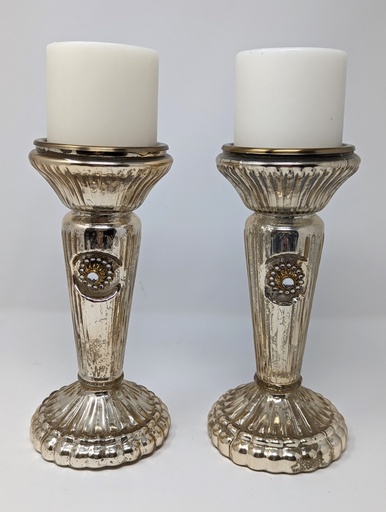 [CANHOL-PILLAR-MERCGLASS-CHAMP] Champagne Taper Candleholder