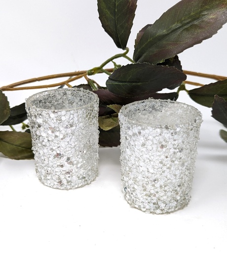 [CANHOL-VOT-GLITT-SLVR-2.5] Silver Glitter Votive 2.5 inch