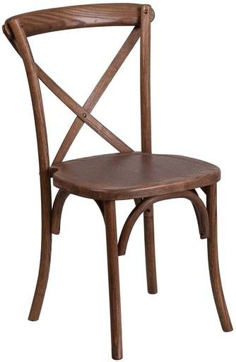 [CHR-CRSBK-WD-BROWN] Cross Back Chair