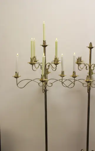 Tall Gold Floor Candelabra