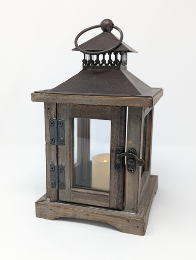 Small Brown Wooden Lantern
